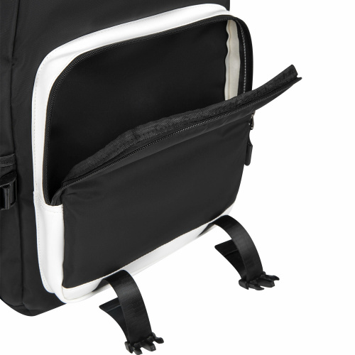 Рюкзак BRAUBERG FUSION универcальный, USB-порт, черный с белыми вставками, 45х31х15см, 271657 фото 3