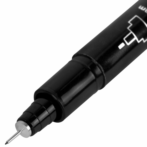 Капиллярные ручки линеры 16 шт. черные, 0,15-3,0 мм, BRAUBERG ART CLASSIC, 143946 фото 6