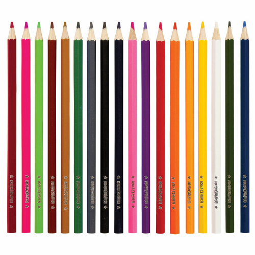 Карандаши цветные мягкие ЮНЛАНДИЯ "ЗАБАВНЫЕ КАРТИНКИ", 18 цветов, классические, заточенные фото 6