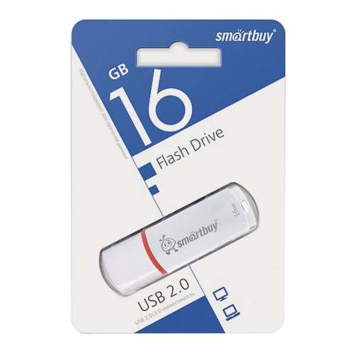 Флеш-диск SMARTBUY Crown, 16 GB, USB 2.0, белый фото 3
