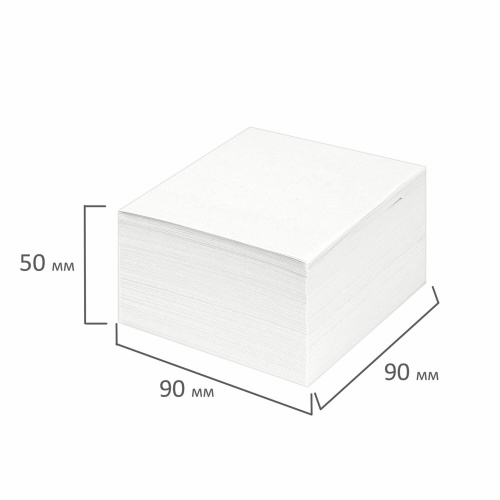 Блок для записей STAFF, непроклеенный, куб 9х9х5 см, белизна 90-92%, белый фото 4