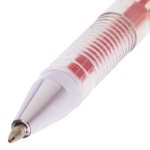 Ручка гелевая BRAUBERG "Jet", корпус прозрачный, узел 0,5 мм, линия письма 0,35 мм, красная фото 4