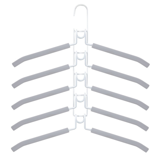 Вешалка-плечики трансформер BRABIX, 5 плечиков, металл с покрытием, серые фото 3