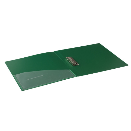 Папка BRAUBERG "Contract", с боков металлич прижимом и внутрен карманом , до 100 л., 0,7 мм, зеленая фото 4