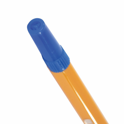 Ручка шариковая STAFF "Basic Orange BP-03", корпус оранжевый, линия письма 0,5 мм, синяя фото 4