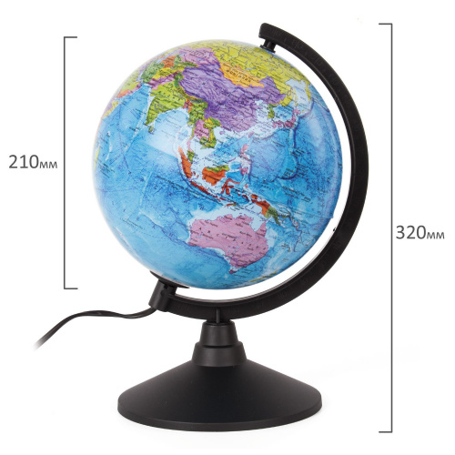 Глобус политический GLOBEN "Классик", диаметр 210 мм, с подсветкой фото 4