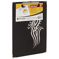 Доска-планшет BRAUBERG "Black Jack", А4, картон/ламинированная бумага, черная