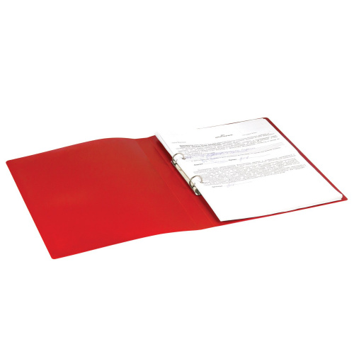 Папка на 2 кольцах STAFF, 21 мм, до 170 листов, 0,5 мм, красная фото 7