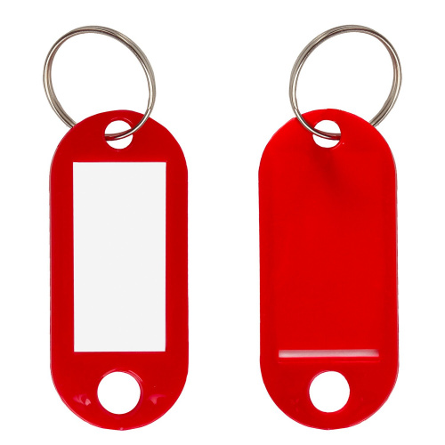 Бирки для ключей STAFF,  50 шт., длина 50 мм, инфо-окно 30х15 мм, красные фото 7