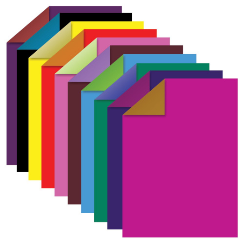 Цветная бумага ОСТРОВ СОКРОВИЩ, А4, двухцветная, глянцевая, 10 л., 20 цв., папка, 210х297 мм фото 5