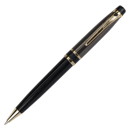 Ручка подарочная шариковая BRAUBERG Sonata, корпус золотистый с черным, линия письма 0,5 мм, синяя фото 9