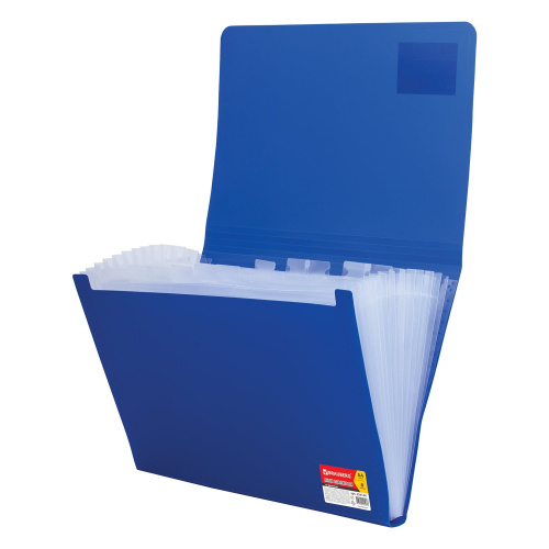 Папка на резинках BRAUBERG "Business", А4, 6 отделений, пластиковый индекс, синяя фото 3