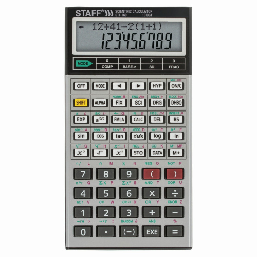 Калькулятор инженерный двухстрочный STAFF STF-169, 143х78 мм, 242 функции, 10+2 разрядов фото 10
