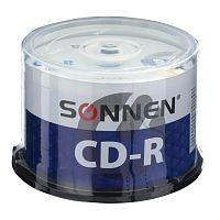 Диски CD-R SONNEN, 700 Mb 52x Cake Box, 50 шт.