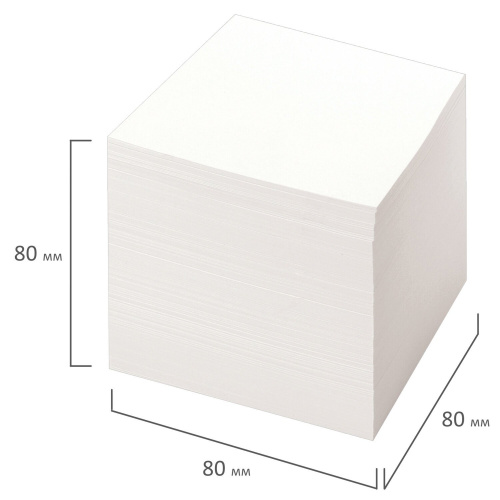 Блок для записей STAFF непроклеенный, куб 8х8х8 см, белизна 90-92%, белый фото 3