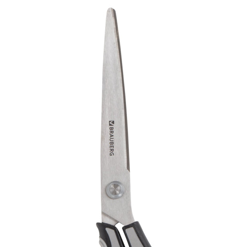 Ножницы BRAUBERG "SUPER", 230 мм, серо-черные, 2-х сторонняя заточка, эргономичные ручки фото 6