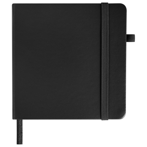 Скетчбук, черная бумага 140 г/м2 120х120 мм, 80 л., КОЖЗАМ, резинка, карман, BRAUBERG ART, черный фото 5