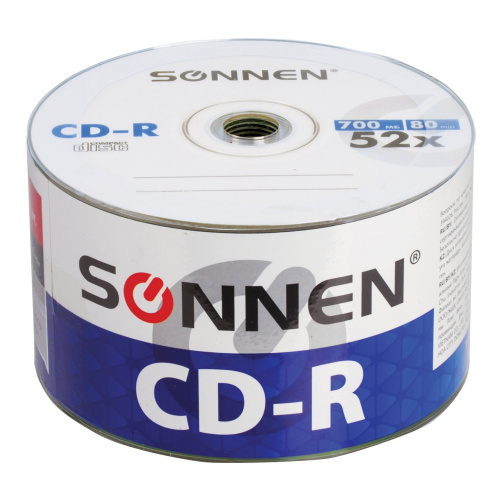 Диски CD-R SONNEN, 700 Mb, 52x Bulk, 50 шт. фото 4