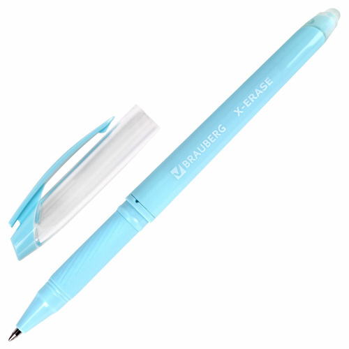Ручка стираемая гелевая с грипом BRAUBERG X-ERASE PASTEL, синяя, узел 0,7мм, линия 0,35мм фото 7