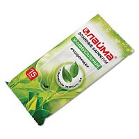 Салфетки влажные LAIMA, 15 шт., универсальные очищающие, с экстрактом зеленого чая