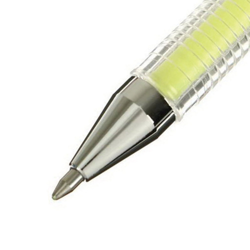 Ручка гелевая CROWN "Hi-Jell Pastel", желтая пастель, узел 0,8 мм, линия письма 0,5 мм фото 6
