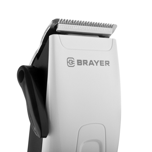 Машинка для стрижки волос BRAYER BR3430, 15 Вт, 4 насадки, сеть, белая фото 8