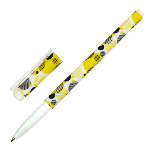 Ручка шариковая BRAUBERG SOFT TOUCH GRIP "DOTS", мягкое покрытие, ассорти, узел 0,7 мм, синяя фото 6