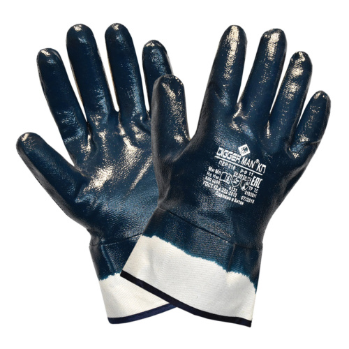 Перчатки хлопковые DIGGERMAN КП, нитриловое покрытие (облив), размер 11 (XXL), синие