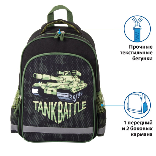 Рюкзак ПИФАГОР Tank, 38х28х14 см, для начальной школы фото 5