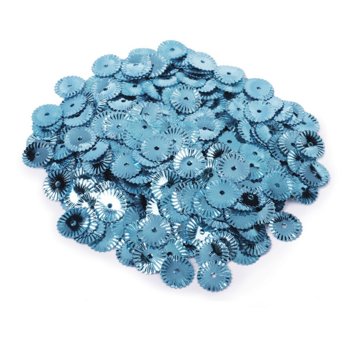Пайетки для творчества ОСТРОВ СОКРОВИЩ "Рифленые", оттенки голубого, 10 мм, 30 грамм фото 3
