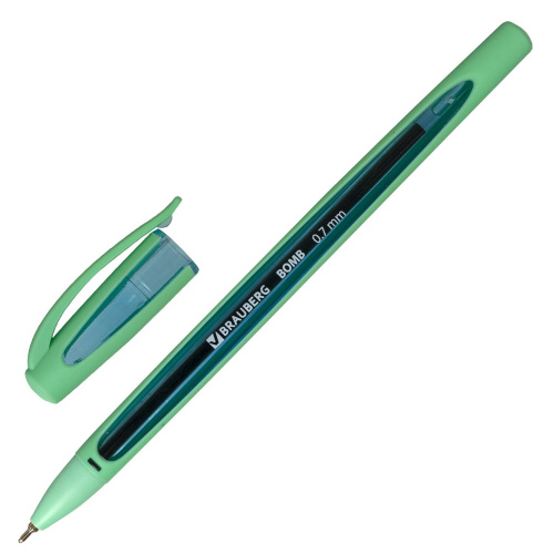 Ручка шариковая масляная BRAUBERG "BOMB GT Pastel", корпус ассорти, линия письма 0,35 мм, синяя фото 10