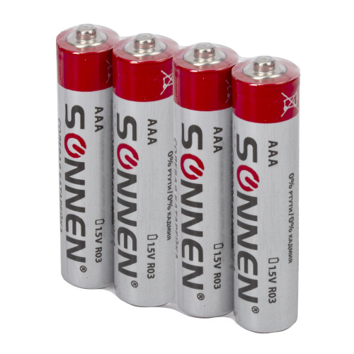 Батарейки SONNEN, AAA, 4 шт., солевые, мизинчиковые, в пленке фото 7