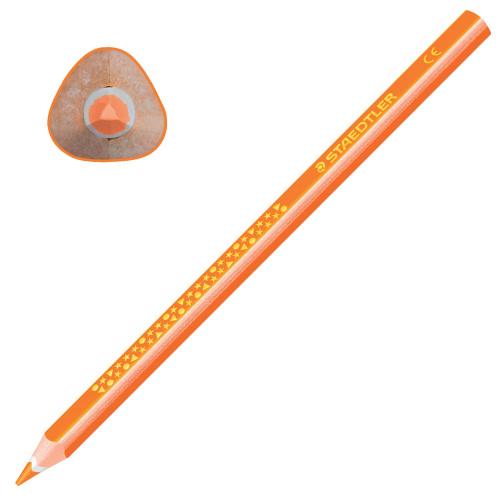 Карандаш цветной утолщенный STAEDTLER "Noris club", трехгранный, грифель 4 мм, оранжевый