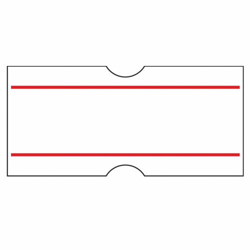 Этикет-лента BRAUBERG, 21х12 мм, прямоугольная, белая с красной полосой, 5 рулонов по 600 шт. фото 7