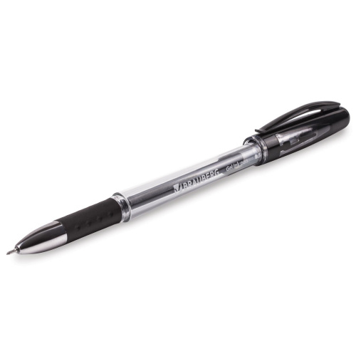 Ручка гелевая с грипом BRAUBERG "Geller", узел 0,5 мм, линия письма 0,35 мм, черная фото 2