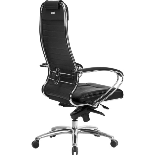 Кресло офисное МЕТТА "SAMURAI" KL-1.04, рецик. кожа, черное фото 4