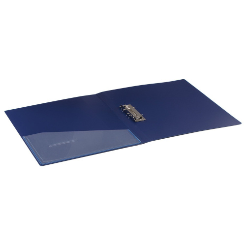 Папка BRAUBERG "Contract", с боков металлич прижимом и внутрен карманом , до 100 л., 0,7 мм, синяя фото 4