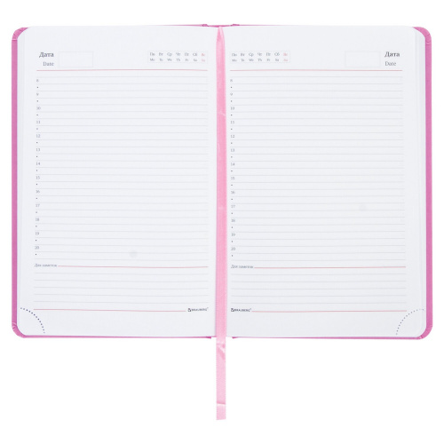 Ежедневник недатированный BRAUBERG "Select", А5, 138x213 мм, балакрон, 160 л., розовый фото 9