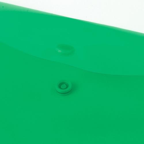 Папка-конверт с кнопкой  STAFF, А5, 0,15 мм, прозрачная, зеленая фото 9