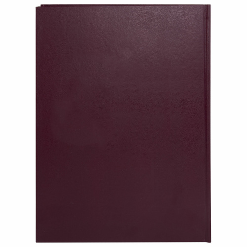 Книга учета 96 л., клетка, твердая, бумвинил, офсет, наклейка, А4 (200х290 мм), BRAUBERG, бордовая фото 5