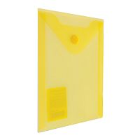Папка-конверт с кнопкой BRAUBERG, А6, 0,18 мм, желтая