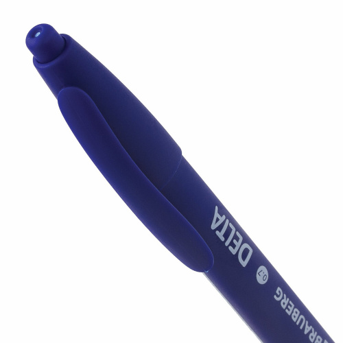 Ручка шариковая масляная автоматическая BRAUBERG "Delta", линия 0,5 мм, синяя фото 2