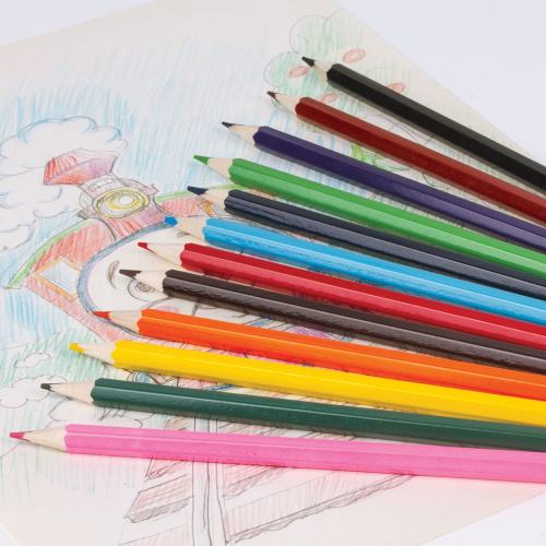 Карандаши цветные ПИФАГОР "БАБОЧКИ", 6 цветов, классические заточенные фото 4