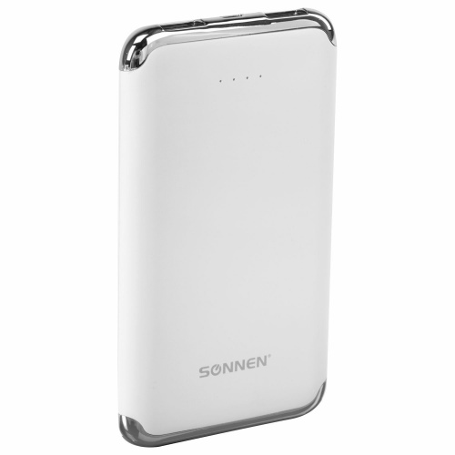 Аккумулятор внешний SONNEN, 2 USB, 6000 mAh, литий-полимерный, белый фото 10