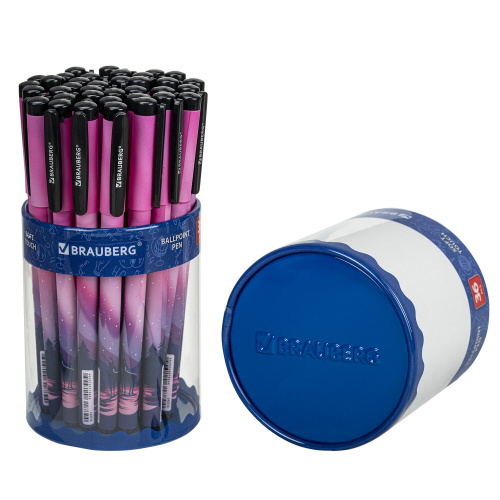 Ручка шариковая BRAUBERG SOFT TOUCH GRIP "STARS", мягкое покрытие, узел 0,7 мм, синяя фото 10