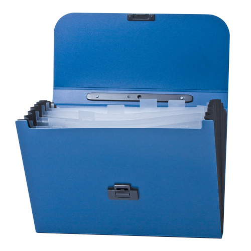 Папка-портфель пластиковая BRAUBERG "Energy", А4, 7 отделений, синяя фото 3
