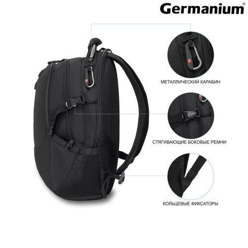Рюкзак GERMANIUM "S-02", 47х31х16 см, универсальн, с отделением для ноутбука, черный фото 8