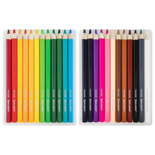 Карандаши цветные BRAUBERG KIDS 24 цвета, грифель 5 мм, утолщенные фото 3