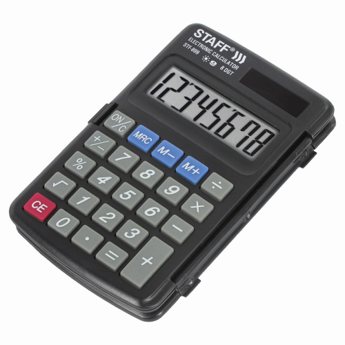 Калькулятор карманный STAFF STF-899, 117х74 мм, 8 разрядов, двойное питание фото 9