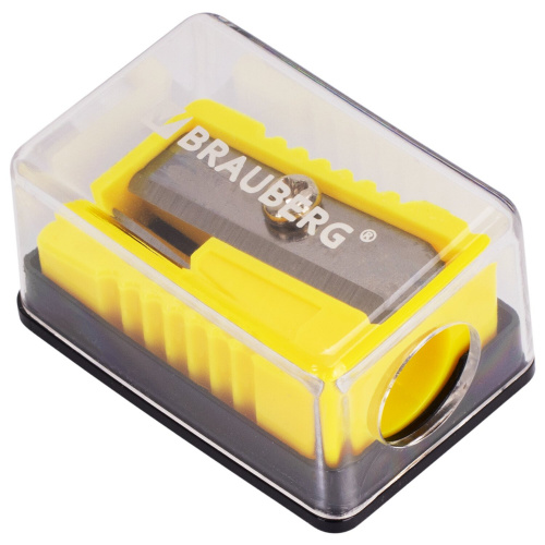 Точилка BRAUBERG "Assistant Mini", с контейнером, пластиковая, корпус ассорти фото 8